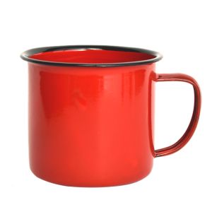 Enamel Cake Cup Christmas New Year Drink Beer Pot Iron Tea Cylinder Adult Single Ear Handle No Pattern Decoration Soup Bowl