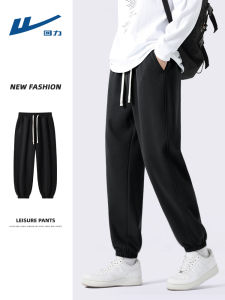 กางเกงกีฬาชาย ทรงหลวม ผ้าฝ้ายผสม กางเกงขายาวลำลอง ทรงลำลอง ฤดูใบไม้ร่วง 2024 กางเกงขายาวสีเทา แบรนด์ Warli คอลเลกชั่นใหม่