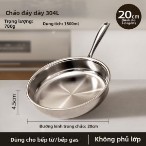 KIWICOO | Chảo Inox 304 Không Tráng Men cho Nhà