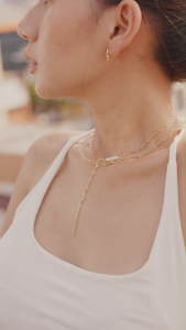 DAVINA Ladies Corla Earrings Gold Color Sterling Silver 925 - Anting Wanita Perak S925