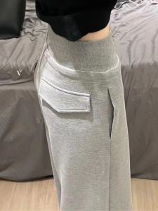Loose High Waist Grey Sports Wide Leg Pants Womens Autumn 2025 New Style Casual Sweatpants Comfortable Loose Fit Trousers