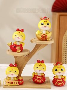 Tượng rắn mini trang trí ô tô bàn làm việc bánh kem đáng yêu/ Tượng rắn Ất Tỵ 2025