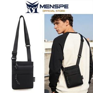 MENSPE Mens Shoulder Bag Waterproof Oxford Cloth Vertical Mini Phone Bag Casual Sports Street Crossbody Bag Travel Business Bags