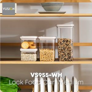 Vusign Toples Kotak Snack Kue / Food Sealed Container Kedap Udara Kapasitas Besar Putih VS95X