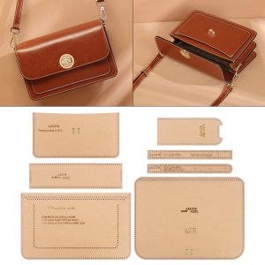 QJH Multi-Layer Crossbody Shoulder Bag Wallet Storage Kraft Paper Template DIY Leather Handmade Crafts - Laser Cut with Hole