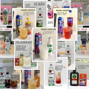Beverage Mixing Stickers 54 Pieces Convenient Store Cocktail Formula Simple Preparation Wall Waterproof Stickers for Opening a Bar Home Use Cup Mixing
