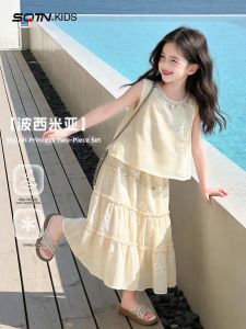 SQTN.KIDS | Vacation Style Two-piece Set For Big Girls Summer Wear