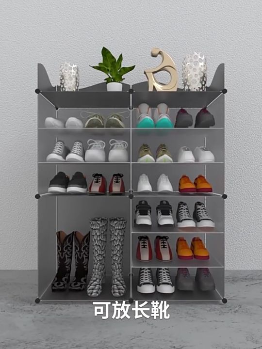 Double Row Shoe Rack Stackable Shoes Organizer Storage Stand DustProof