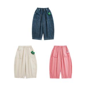 Loose Casual Jeans for Boys Spring New Arrival Doll Playwear Straight Leg Cotton Blend Fabric Fashionable Versatile Kids Jeans