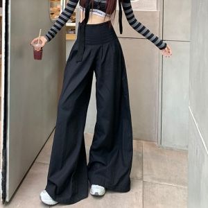 Quần Ống Rộng Phong Cách Mỹ Cho Nữ Mùa Hè 2025 Quần Dài Đến Sàn Mỏng Cạp Cao Thon Gọn Chống Muỗi Quần Dài Thường Ngày