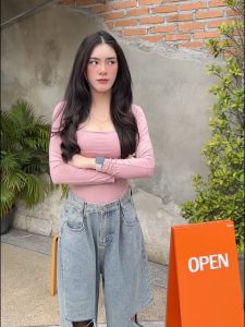 MesubShop บอดี้สููทคอเหลี่ยม กระดูมแป๊ก แกะช่วงเป้า รุ่น Body55 M303A สำหรับน้ำนำใส่เล่นน้ำด้วย