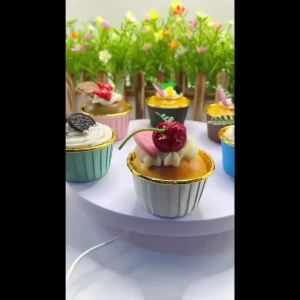 50Pcs Foil Muffin Cupcake Liner Cake Wrappers Baking Cups Tray Case DIY Cake Paper Cup Pastry Tool Wedding Birthday Party Supply