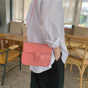 Pink Versatile Small Square Bag Spring Summer New Style Womens Crossbody Shoulder Bag Fashionable PU Leather Magnetic Buckle