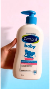 Cetaphil Baby Moisturising Bath & Wash Baby 2‑in‑1 Bath Wash Tear‑Free Aloe Vera Almond Oil Gentle Cleanser For Newborn Sensitive Skin 400ml