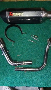 Click stainless elbow-- Akrapovic 370mm fullsystem w/silencer
