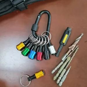 6 PCS 1/4 Inch Bit Holder Keychain Hex Screwdriver Bits Holder Extension Bar Quick Change Screw Bit Holder for Most Electric