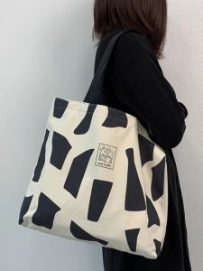 One-Shoulder Large Capacity Canvas Bag Womens Original Handbag College Student Class Andy Bag Factory Store Tote Bag Men