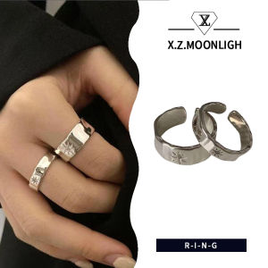 X.z. แสงจันทร์แหวนเพทายแบบปรับได้แนวเรียบง่ายแนวพังก์แนวเรียบง่ายแนวเรียบง่ายแนวพังก์ทรงดาวแปดแฉก