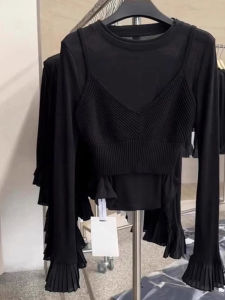 Stylish Womens Vest and T-Shirt Set Knit