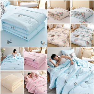 Skin-friendly Soybean Fiber Summer Quilt Queen Size King Washable Air Conditioner Quilt (pillow Not Included)