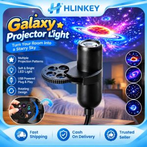 HLINKEY Rotatable Galaxy Projector For Car Ceiling Soft Light No Glare 8 Modes USB Powered Starry Night Light 4cm Head Diameter