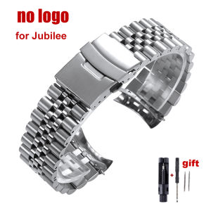 Dây Đeo Đồng Hồ Bằng Thép Không Gỉ Chắc Chắn Cho Seiko 5 SKX009/007 Jubilee Oyster Dây Đeo Thể Thao Nam 18mm 20mm 22mm Đầu Cong Gấp Khóa