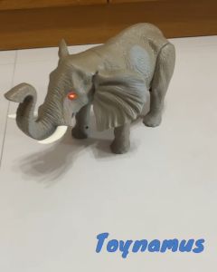 ช้างป่า ใส่ถ่าน มีเสียง มีไฟ เดินได้ 30cm ขนาด ช้างของเล่น ช้างเดินได้