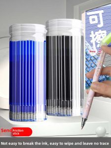 Effortless to Replace Crystal Blue Bullet Head Erasable Neutral Pen Refill Magic Erase Black Ink Writing Tool Business Supplies