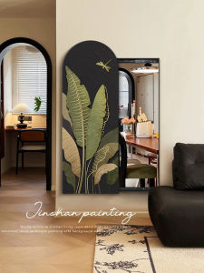 Invisible Hidden Full-Length Mirror Decorative Painting Ancient Style Sliding Wardrobe Mirror Entrance Hall Hanging Artwork