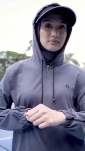 Alnita Audra Atasan Hoodie Wanita Estate Blue Black Maroon Dark Grey Chilli Red Bahan Combed 20s