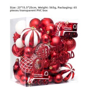 Light Champagne White Painted Christmas Decorations Set