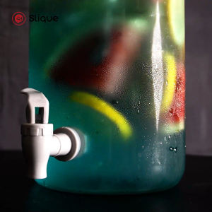 SLIQUE Glass Dispenser 3L Soda lime Transparent Glass Jar Events Party Beverage Drink Dispenser With Faucet