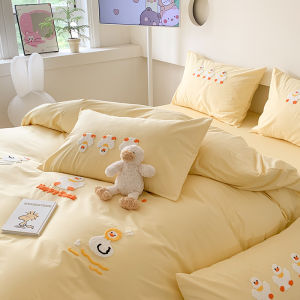 YAOKANG | Cute Cartoon Embroidered 100% Cotton Bedding Set