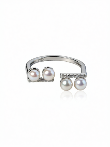 YISHU | Note Design Adjustable Freshwater Pearl Ring