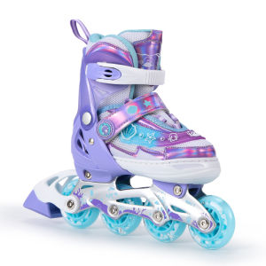 MLZH | Adjustable Kids Beginner Night-Glow Anti-Slip Roller Skates
