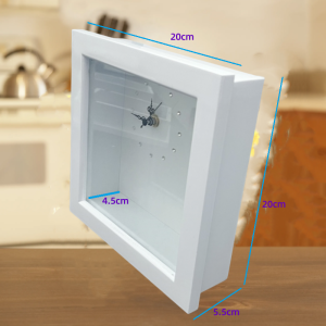 Japanese Style round Wood DIY 6cm Wall Mounted Glass Hollow Eternal Flower Creative Photo Frame Clock Making Home Decorations