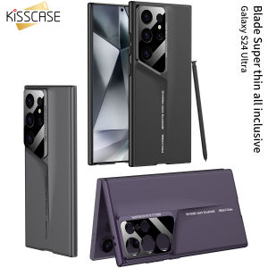 KISSCASE For Samsung Galaxy S24 S23 Ultra Case Luxury Skin Friendly Ultrathin Matte Metal Paint Frame Protective Back Cover Accessories