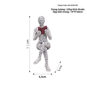 Tượng Nhỏ Người Đọc Sách Phong Cách Bắc Âu Làm Bằng Nhựa Resin Trang Trí Tối Giản Vật Trang Trí Bàn Làm Việc Kệ Sách Cho Phòng Học