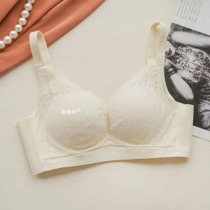 ผ้าไหม บราผู้หญิงสบายไม่มีแหวนเหล็ก ป้องกันการหย่อนคล้อย ฤดูร้อน ไร้รอยต่อ เซ็กซี่ สไตล์ Secure Back สายคล้อง ยี่ห้อ Vicky Sti