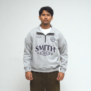 House of Smith Sweater Pria - Wade Halfzip Oversized Misty - Halfzip Oversize