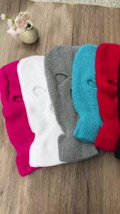 Ski Mask 3 Hole Knitted Hat Balaclava for Women Men Outdoor Cycling Beanies Halloween Party