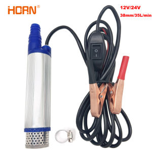 Electric Car Pump 38mm Portable Mini For Pumping Diesel Oil Water Transfer Pump Camping Fishing Submersible Pump 35L/min 12V 24V