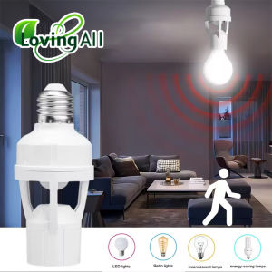 E27 Socket Converter With Infrared Motion Sensor LED E27 Lamp Base Intelligent Switches Light Bulb Lamp Holder