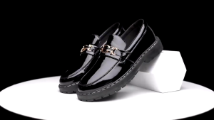 Falimottype Mens Black Casual Fashionable Breathable Loafers British Style Classic Minimalist Business Work Formal Leather Shoes