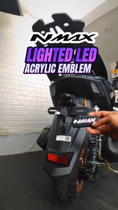 Motorcycle RGB LED Emblem Light Acrylic For Nmax Click Aerox Mio ADV PCX With Double-Sided Adhesive