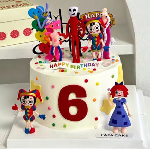 Bandai | 8pcs/set The Amazing Digital Circus Figure Pomni and Jax Plushie Doll Toys Cute Amazing Digital Circus Figure gift cake decor