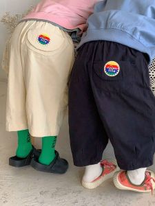 Mosquito-Resistant Breathable Cotton Pants for Boys And Girls Loose Fit Lightweight Autumn Spring Casual Straight Leg Trousers