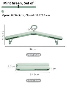 Foldable Portable Clothes Hanger with Clips