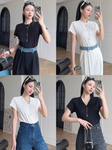 เสื้อยืดแขนสั้นผ้าฝ้ายยาวเนื้อนุ่มเนื้อเย็นด้านหลังและด้านหน้าดีไซน์คลื่นไส้เดือน SVLI สำหรับผู้หญิงในฤดูร้อน