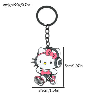 Bandai | Cartoon Anime Hello Kitty Keychain Fashion Cute Key Rings for Friends Exquisite Schoolbag Accessories